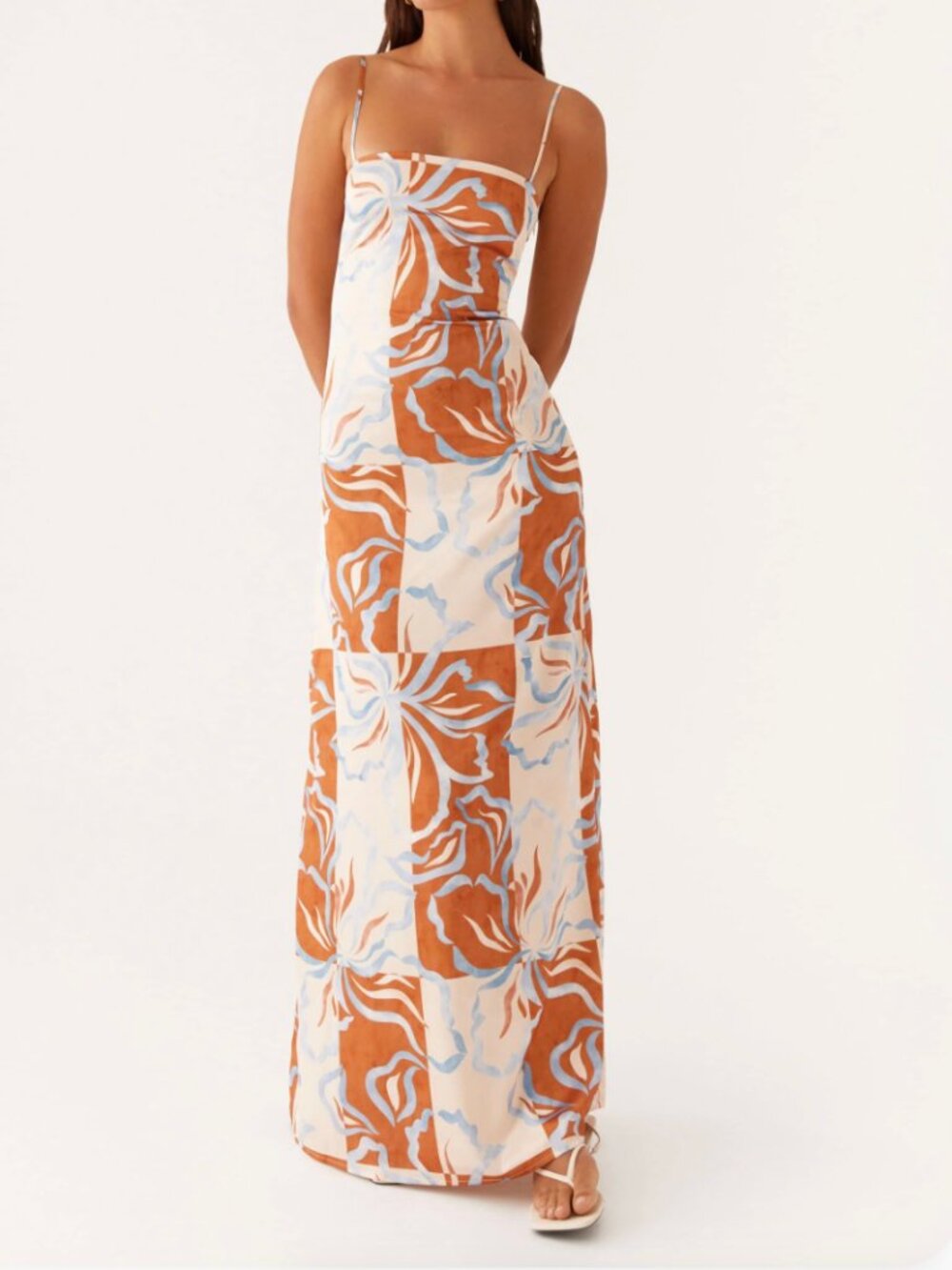 Peppermayo Aster Bloom Maxi Dress - Orange Blue